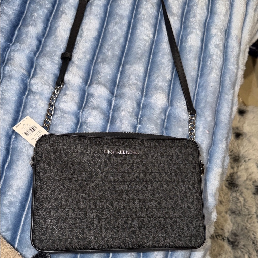 Michael Kors Charcoal Logo Crossbody Bag